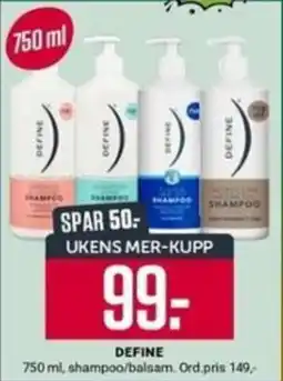 Europris Define shampoo/balsam tilbud