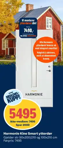Obs Bygg Harmonie Kine Smart ytterdør tilbud