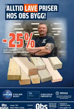 Obs Bygg Ubehandlet konstruksjonsvirke tilbud