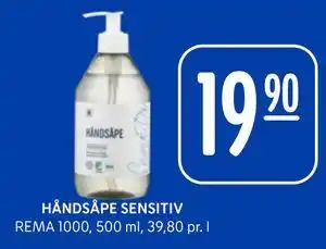 Rema 1000 HÅNDSÅPE SENSITIV tilbud