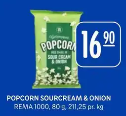 Rema 1000 POPCORN SOURCREAM & ONION tilbud