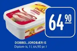 Rema 1000 DOBBEL JORDBÆR IS tilbud