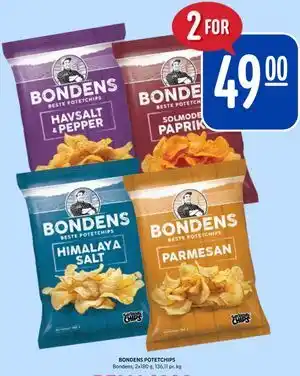 Rema 1000 BONDENS POTETCHIPS tilbud