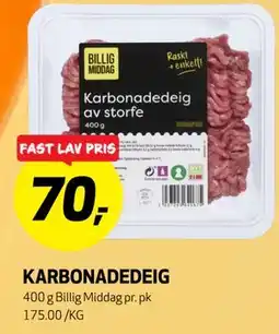Bunnpris KARBONADEDEIG tilbud
