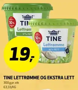 Bunnpris TINE LETTRØMME OG EKSTRA LETT tilbud