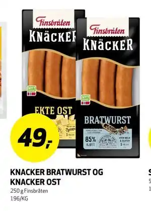 KNACKER BRATWURST OG KNACKER OST