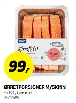 Bunnpris ØRRETPORSJONER M/SKINN tilbud