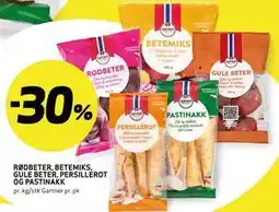 Bunnpris RØDBETER, BETEMIKS, GULE BETER, PERSILLEROT OG PASTINAKK tilbud