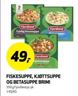 Bunnpris FISKESUPPE, KJØTTSUPPE OG BETASUPPE BRIMI tilbud