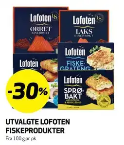 Bunnpris UTVALGTE LOFOTEN FISKEPRODUKTER tilbud