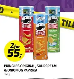 Bunnpris PRINGLES ORIGINAL, SOURCREAM & ONION OG PAPRIKA tilbud