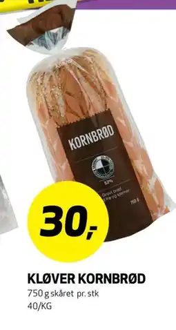 Bunnpris KLØVER KORNBRØD tilbud