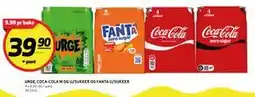Bunnpris URGE, COCA-COLA M OG U/SUKKER OG FANTA U/SUKKER tilbud