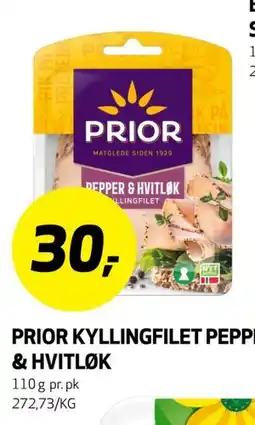 Bunnpris PRIOR KYLLINGFILET PEPPER & HVITLØK tilbud