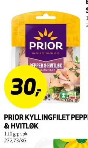 Bunnpris PRIOR KYLLINGFILET PEPPER & HVITLØK tilbud