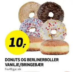 Bunnpris DONUTS OG BERLINERBOLLER VANILJE/BRINGEBÆR tilbud
