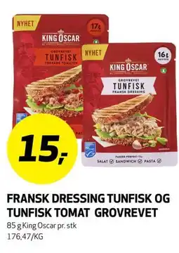 Bunnpris FRANSK DRESSING TUNFISK OG TUNFISK TOMAT GROVREVET tilbud