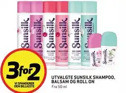 Bunnpris UTVALGTE SUNSILK SHAMPOO, BALSAM OG ROLL ON tilbud