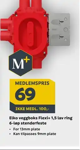 Megaflis Elko veggboks Flexi+ 1,5 lav ring 6-l p stenderfeste tilbud
