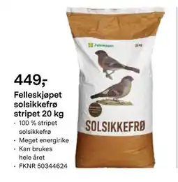Felleskjøpet Felleskjøpet solsikkefrø stripet 20 kg tilbud