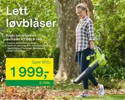 Felleskjøpet Ryobi batteridrevet løvblåser RY18BLB-140 tilbud