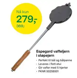Espegard vaffeljern i støpejern