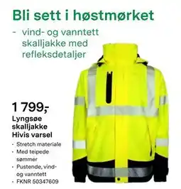 Felleskjøpet Lyngsøe skalljakke Hivis varsel tilbud