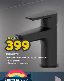 Megaflis Celeste Bristol servantbatteri matt sort tilbud