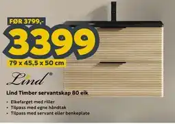 Megaflis Lind Timber servantskap 80 eik tilbud