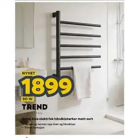 Megaflis Trend Alea elektrisk håndkletørker matt sort tilbud