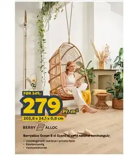 Megaflis Berryalloc Ocean 8 xl Gyant xl sand natural laminatgulv tilbud