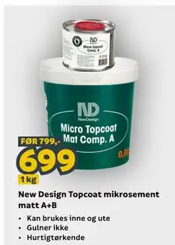 Megaflis New Design Topcoat mikrosement matt A+B tilbud