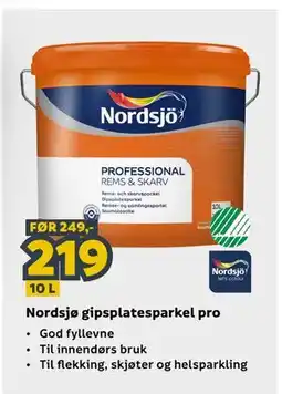 Megaflis Nordsjø gipsplatesparkel pro tilbud