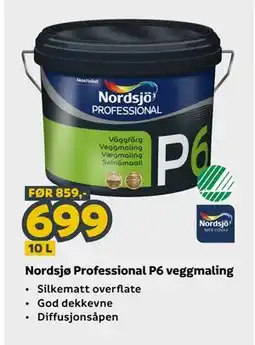 Megaflis Nordsjø Professional P6 veggmaling tilbud