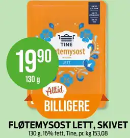 Kiwi Tine fløtemysost lett tilbud