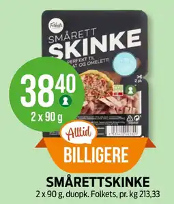 Kiwi Folkets Smårettskinke tilbud