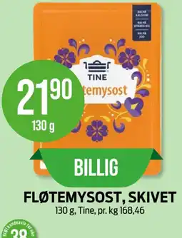 Kiwi Tine fløtemysost, skivet tilbud
