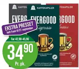Kiwi Evergood kaffekapsler tilbud