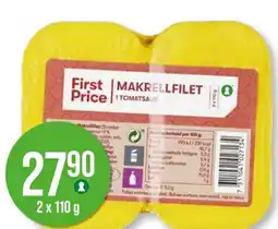 Kiwi First Price Makrellfilet i Tomatsaus tilbud