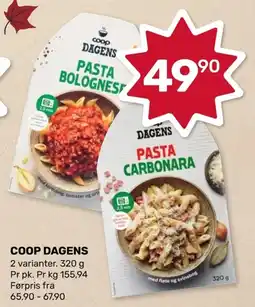 Coop Marked Coop dagens pasta tilbud