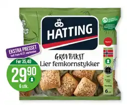 Kiwi Hatting grovbakst lier femkornstykker tilbud