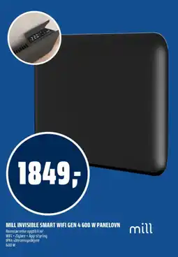 Coop Obs Mill invisible smart wifi gen 4 600 w panelovn tilbud