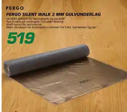 Coop Byggmix Pergo silent walk 2 mm gulvunderlag tilbud