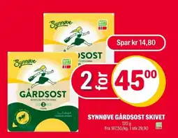 Coop Extra Synnøve gårdsost skivet tilbud