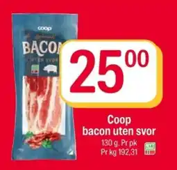 Coop Extra Coop bacon uten svor tilbud