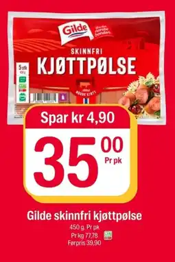 Coop Extra Gilde skinnfri kjøttpølse tilbud
