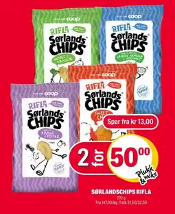 Coop Extra Sørlandschips Rifla tilbud