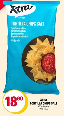 Coop Extra Xtra tortilla chips salt tilbud