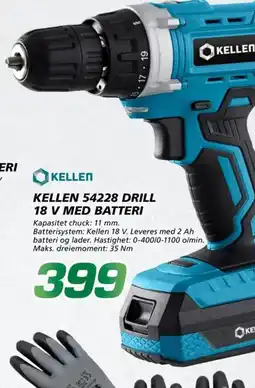 Coop Byggmix Kellen 54228 drill 18 v med batteri tilbud