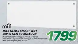 Coop Byggmix mill mill glass smart wifi 500 w gen 4 panelovn tilbud